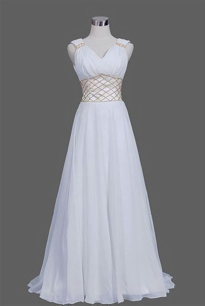 Party Dress Sales, A Line Prom Dress, White Prom Dress, Long Woman Dresses