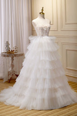 Homecoming Dresses Elegant, Champagne Sweetheart Layers Princess Dress, Spaghetti Straps Tulle Formal Gown