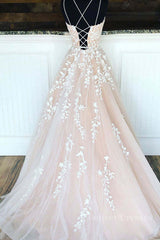 Bridesmaids Dresses Colors, Champagne tulle lace long prom dress, champagne tulle formal dress