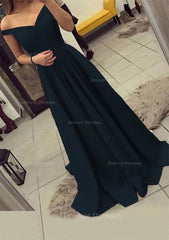 Homecomeing Dresses Vintage, Charmeuse Prom Dress A-Line/Princess V-Neck Sweep Train