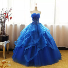 Bridesmaid Dresses Fall Colors, Charming Royal Blue Tulle Prom Gown , Sweet Party Dress