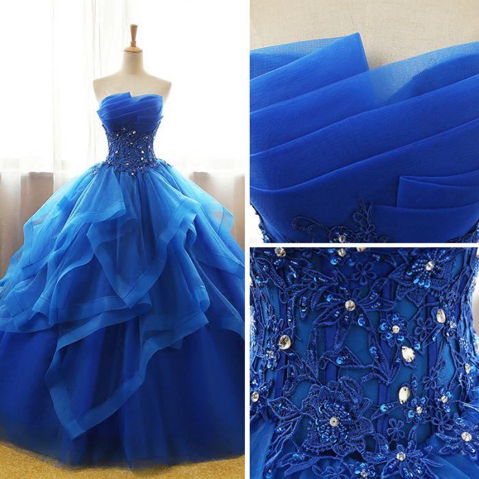 Bridesmaid Dresses Fall Color, Charming Royal Blue Tulle Prom Gown , Sweet Party Dress