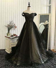 Prom Dress Places Near Me, Custom Made  Tulle  Off Shoulder Long Prom Dress, Evening Dress