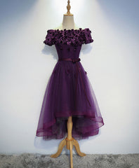 Party Dress Dames, Cute Purple High Low Prom Dress, Purple Homecoming Dresses