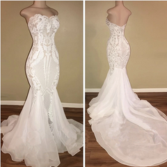 Wedding Dresse Lace, Different Sweetheart Mermaid White Summer Wedding Dresses on Sale