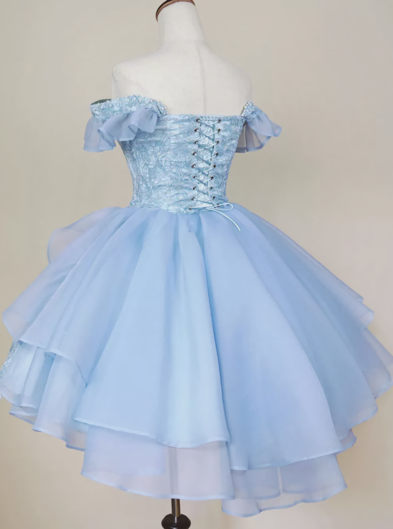 Hoco, A Line Short Pink Blue Homecoming Dress