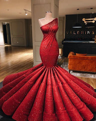 Bridesmaids Dresses Color Schemes, stunning red mermaid formal prom evening dress