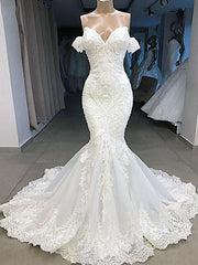 Wedding Dress Classic Elegant, Elegant Long Mermaid Sweetheart Lace Wedding Dresses with Sleeves