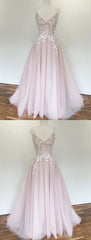 Party Dress New Look, Appliques Prom Dresses, Pink Prom Dresses, Prom Dresses, A Line Prom Dresses, Long Long Prom Dresses