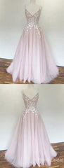 Party Dress Top, Appliques Prom Dresses, Pink Prom Dresses, Prom Dresses, A Line Prom Dresses, Long Long Prom Dresses