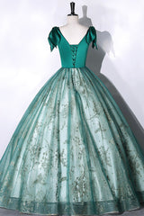 Party Dress Halter Neck, Green Satin Tulle Long Prom Dress, Elegant A-Line Formal Dress