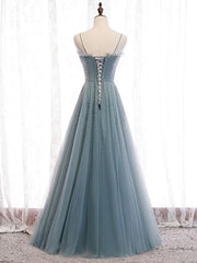 Prom Dress Shops Nearby, Green Sweetheart Neck Tulle Sequin Long Prom Dress Green Evening Dress