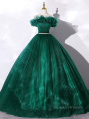 Prom Dresses Chiffon, Green tulle off shoulder long prom dress green tulle formal gown