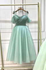 Bridesmaid Dresses Styles Long, Green Tulle Short A-Line Prom Dress, Cute A-Line Homecoming Party Dress