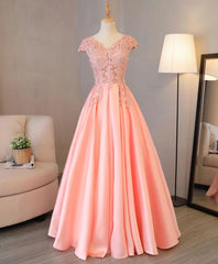 Prom Dresses Affordable, Custom Made V Neck Lace Long Prom Dress, Lace Evening Dress