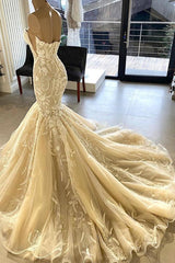 Wedding Dress Shoe, Ivory Sweetheart Strapless Long Mermaid Wedding Dress