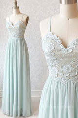 Prom Dress Long Open Back, Light green tulle lace long prom dress, green evening dress