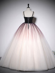 Party Dress For Teen, Lovely Ombre Tulle Long Ball Gown, A-Line Sweetheart Neckline Formal Evening Gown