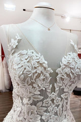 Wedding Dress Classic Elegant, Long A-line Sweetheart Tulle Open Back Wedding Dress