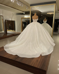 Wedding Dresses Styles, Luxury Long Ball Gown Sweetheart Glitter Wedding Dress
