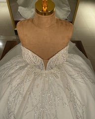 Weddings Dresses Style, Luxury Long Ball Gown Sweetheart Glitter Wedding Dress