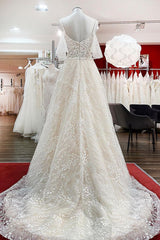 Wedding Dress Sales, Modest Long A-line Sweetheart Tulle Lace Appliques Wedding Dress with Sleeves