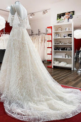 Wedding Dresses Sale, Modest Long A-line Sweetheart Tulle Lace Appliques Wedding Dress with Sleeves