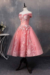 Prom Dress Styles, A-line Off-Shoulder Short Prom Dresses Appliques Sweet 16 Gown