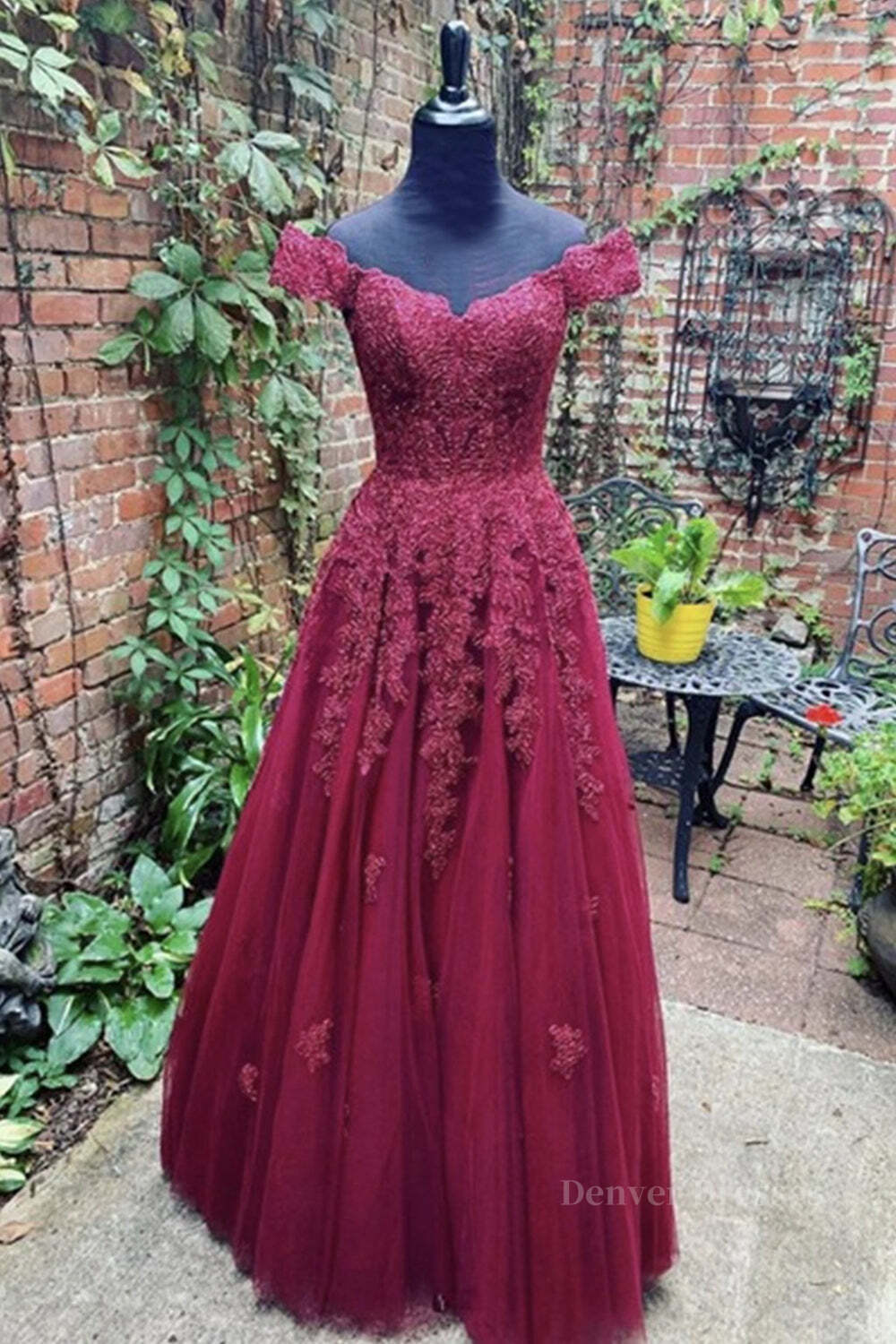 Formal Dress Classy, Off Shoulder Burgundy Lace Prom Dress, Off the Shoulder Burgundy Formal Dress, Burgundy Lace Evening Dress