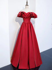 Best Prom Dress, Off the Shoulder Burgundy Long Prom Dresses, Off Shoulder Wine Red Long Formal Evening Dresses