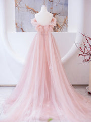 Evening Dresses 2024, Pink Long prom dress, Pink A line Formal Graduation Dresses