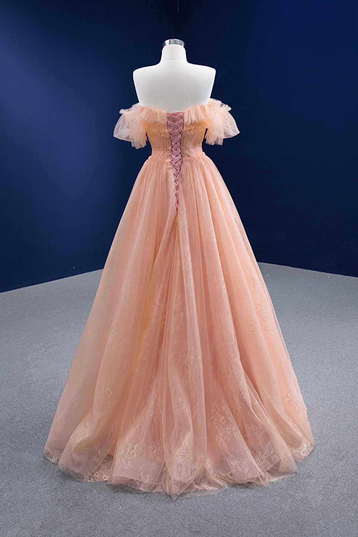 Evening Dress Near Me, Pink Tulle Lace Strapless Prom Dress,  Pink A-Line Evening Party Dress
