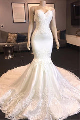 Wedding Dresses Classy, Princess White Sweetheart Mermaid Court Train Wedding Dresses