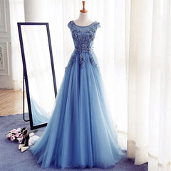 Evening Dress Modest, A Line Flowers Long Charming Women Prom Dresses