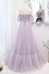 Party Dresses Express, Purple Tulle Long A-Line Prom Dress, Purple Evening Formal Dress