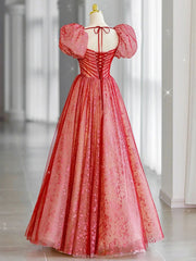 Evening Dress Sale, Red Long Prom Dresses, Aline Red Formal Graduation Dresses