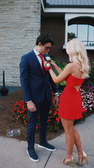 Prom Dress Fitted, Red Strapless Tight Homecoming Dress,22th Birthday Party Dress