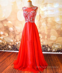 Mini Dress, Round Neck Beaded Red Prom Dresses, Red Formal Dresses, Red Evening Dresses