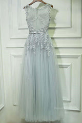 Short Dress Style, Round Neck Lace Prom Dresses, Lace Formal Evening Dresses