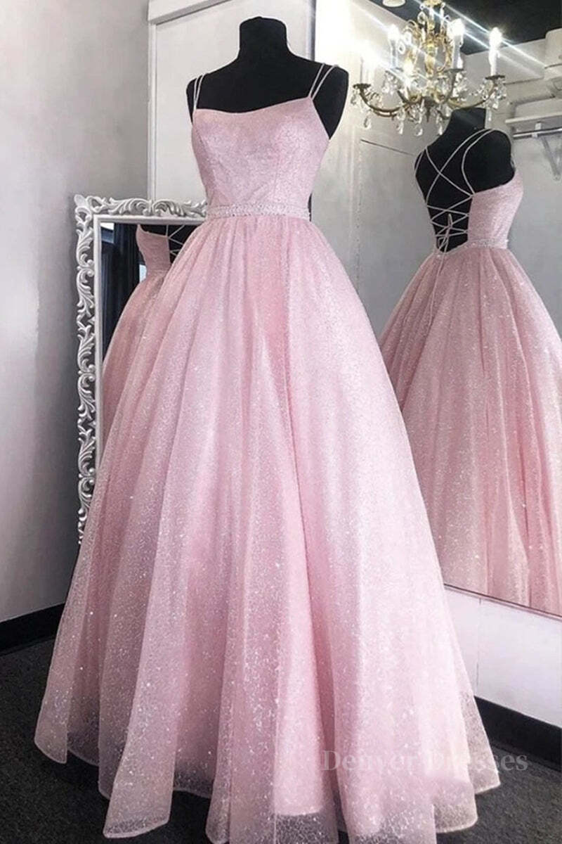 Party Dresses Pink, Shiny Backless Pink Sequins Long Prom Dress, Pink Formal Evening Dress, Sparkly Ball Gown