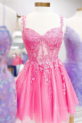 Formal Dresses Cocktail, Short Pink Lace Prom Dresses, Short Pink Lace Formal Homecoming Dresses
