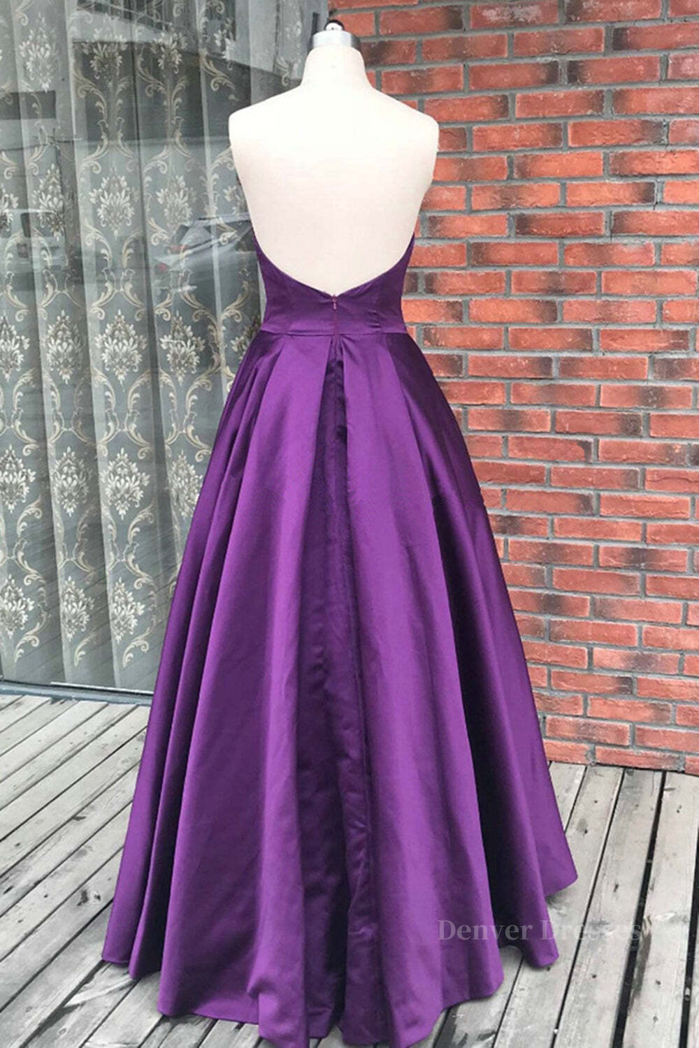 Prom Dresses 2053 Blue, Simple Backless Purple Satin Long Prom Dresses, Backless Purple Formal Dresses, Purple Evening Dresses