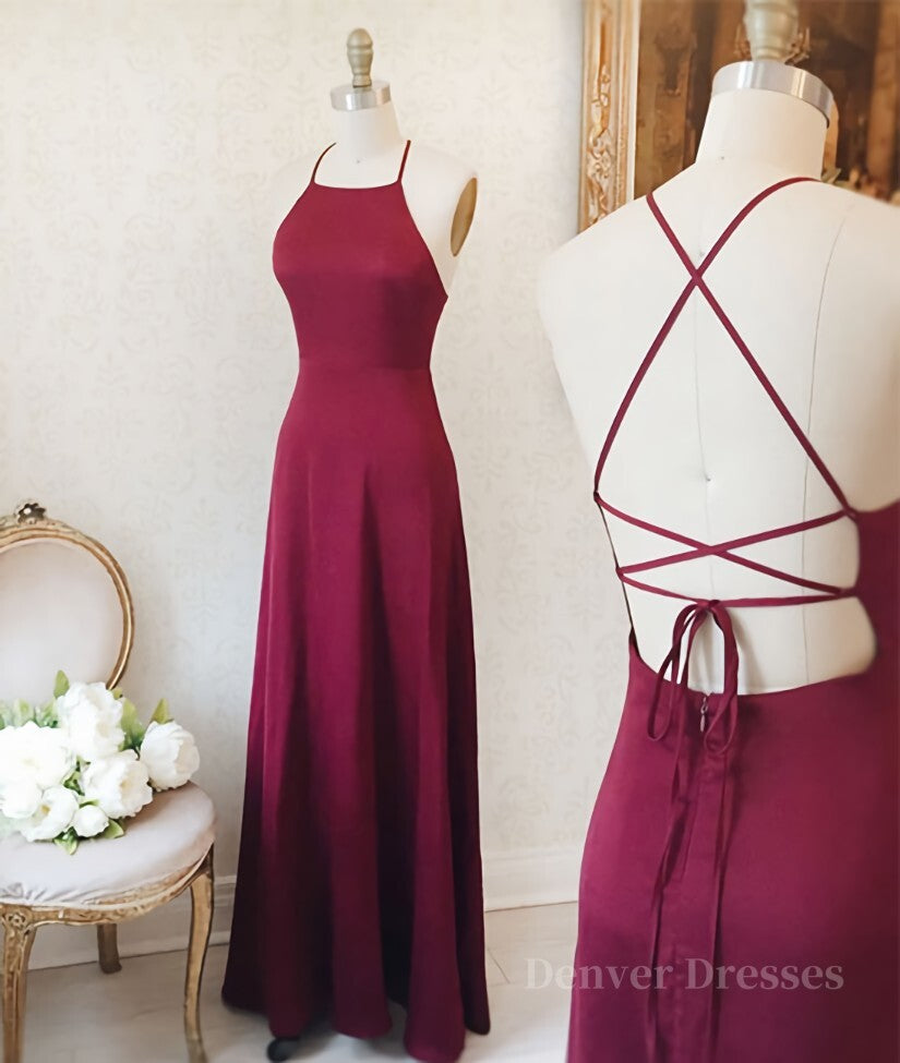 Homecomeing Dresses Bodycon, Simple burgundy long prom dress, burgundy evening dress