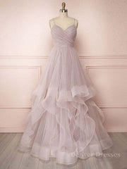 Homecoming Dress Inspo, Simple Lotus root starch tulle long prom dress, tulle evening dress