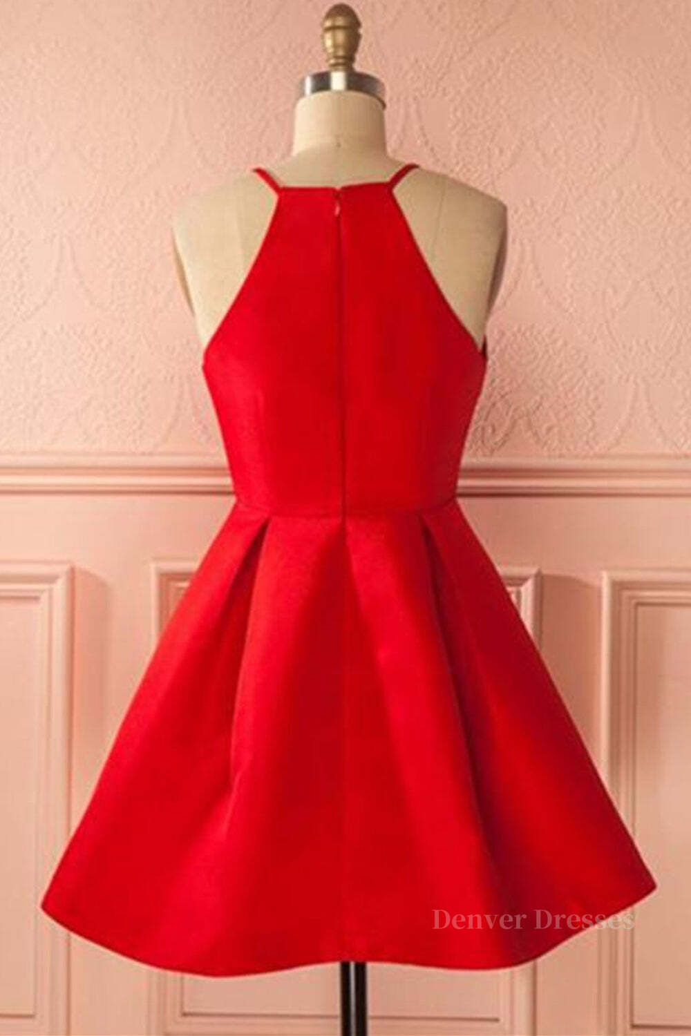 Formal Dresses Ideas, Simple Red Short Prom Homecoming Dresses, Short Red Mini Formal Graduation Evening Dresses
