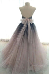 Evening Dresses Off The Shoulder, Sweetheart Neck Open Back Ombre Long Prom Dress, Ombre Formal Evening Dress