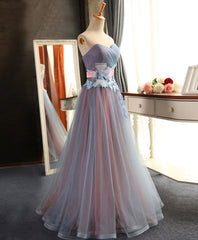 Party Dresses Christmas, Sweetheart Neck Tulle Long Prom Dress, Evening Dress