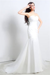 Wedding Dress Boutiques Near Me, Sweetheart Off The Shoulder Pleated Simple Wedding Dresses