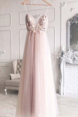 Prom Dress Long Blue, Sweetheart tulle lace long prom dress, tulle lace evening dress