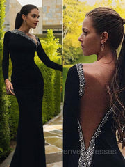 Homecoming Dresses Under 66, Trumpet/Mermaid One-Shoulder Floor-Length Spandex Evening Dresses With Beading